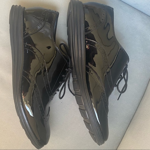Cole Haan Original Grandwing, black patent shoes